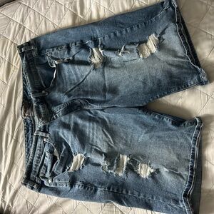 Torrid Blue Distressed Jean Shorts